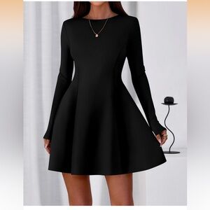 Long Sleeve A Line Dress